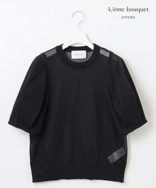 自由区 【カトリエムブーケ】Pure et feminine シアーボリュームスリーブプルオーバー