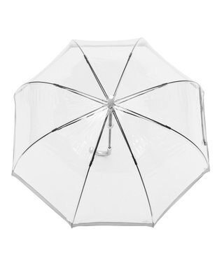 MOONBAT 【雑誌掲載／non・no】フルトン (FULTON) Birdcage ワンポイントロゴ 長傘 透明傘 シルバー