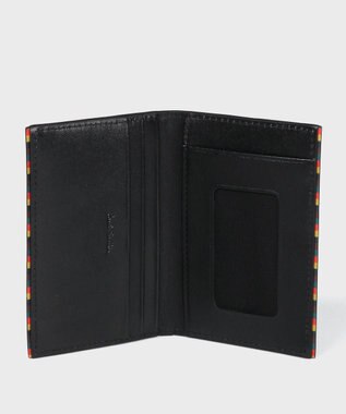 Paul Smith ブライトストライプトリムSS24 パスケース ブラック