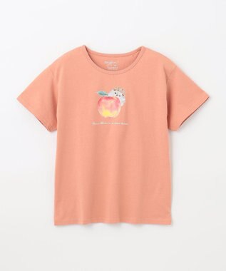 ANY KIDS 水彩風 アニマルプリント Ｔシャツ オレンジ×ハリネズミ