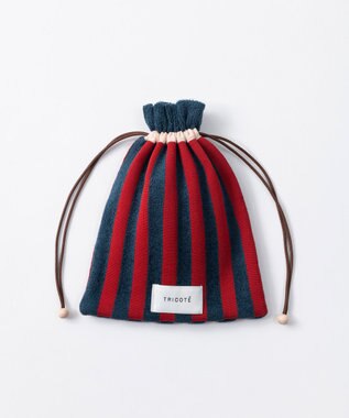 TRICOTE ストライプシャギーミニポーチ 32BLUE