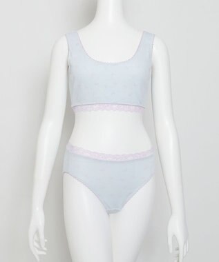 WEGO 【ハーフトップ＆ショーツセット】Liliane　Ciel　リボンドット サックス