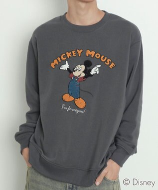 WEGO MICKEYサガラ刺繍スウェット スミクロ