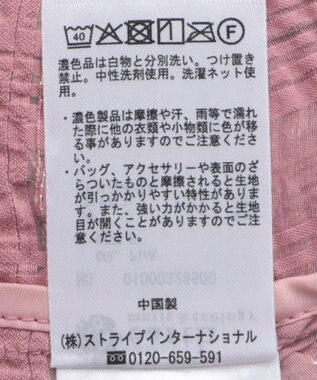 earth music&ecology シアーチェックパフスリーブブラウス Pink