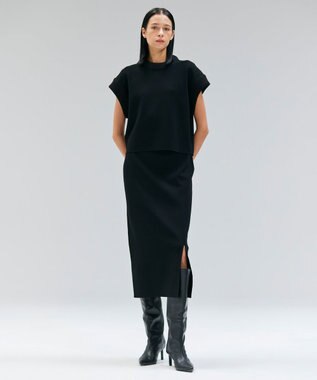 BEIGE， 【洗える】LAURA / ドライタッチIラインニットスカート Black