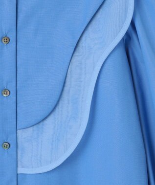 #Newans 【洗濯機可能】ウェイビービブデザインブラウス ブルー