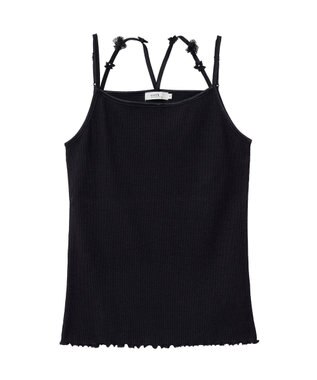 earth music&ecology フラワーモチーフキャミ Black