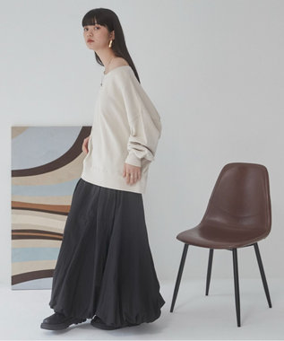 WEGO 【ANGIE VINTAGE/SETUP対応アイテム】オフショルダー裏毛スウェット ホワイトアイボリー