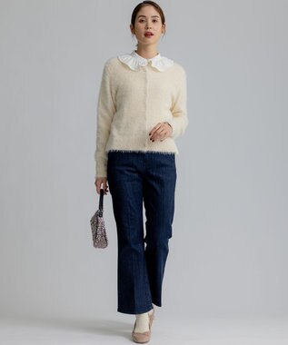 組曲 L フリルカラーレイヤード ブラウス アイボリー系