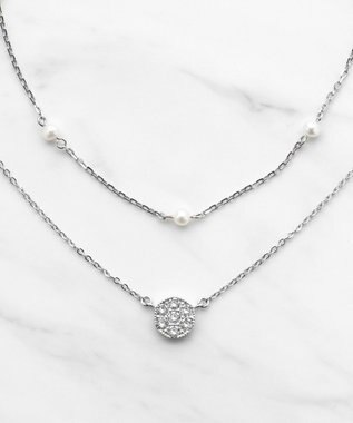 TOCCA DAHLIA LAYERED NECKLACE 淡水パール レイヤード ネックレス シルバー系