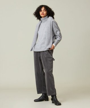 J.PRESS YORK STREET 【WOMEN】ウールカシミヤ ボトルネックショートニット ライトグレー系