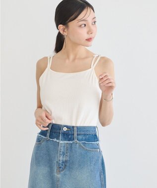 earth music&ecology フラワーモチーフキャミ Ivory