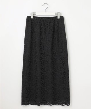 自由区 【セットアップ対応・洗える】フルールスカラレース スカート ブラック