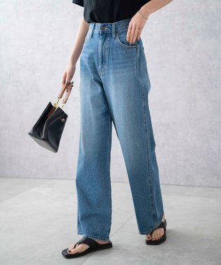 WEGO 【新色追加/美脚/XS～Lサイズ展開】ストレートデニムパンツ デニム中濃色