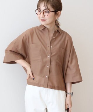 AMERICAN HOLIC Wポケットシアー半袖シャツ Beige