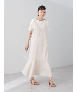 earth music&ecology Ｖネック裾切替キャミワンピース Beige