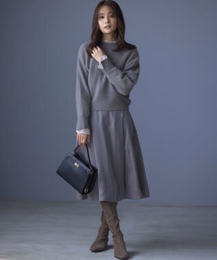 組曲 ベルトデザインスクエアショルダーバッグ ブラック系