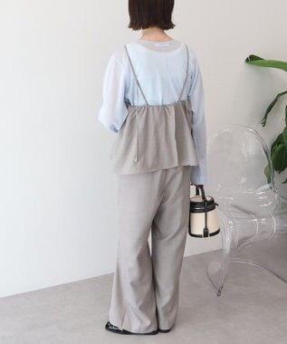 AMERICAN HOLIC リネンライクビスチェサロペット Gray Beige