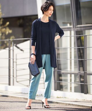 ICB 【新色追加・接触冷感・UVケア・速乾・洗える】FluidBackSatin ドロストパンツ カデットブルー系