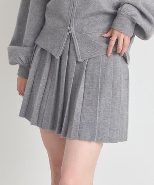 earth music&ecology ニットプリーツスカート Gray