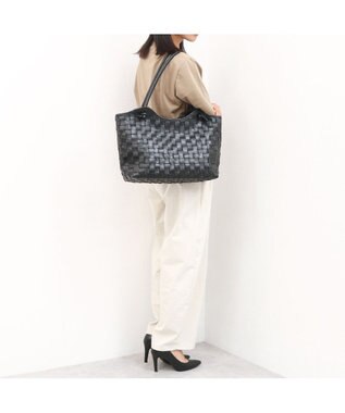 UNBILLION 【訳あり商品】 牛革レザーメッシュトートL ブラック