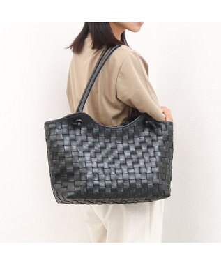 UNBILLION 【訳あり商品】 牛革レザーメッシュトートL ブラック