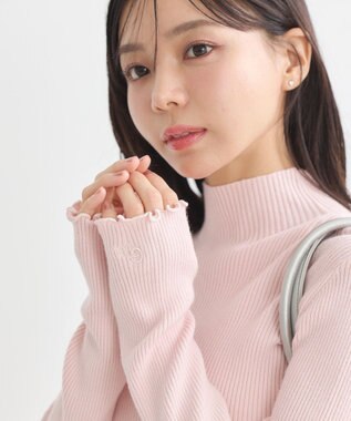 earth music&ecology 袖口刺繍リブニットプルオーバー Light Pink