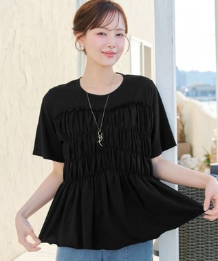Tiaclasse シャーリングカットソートップス