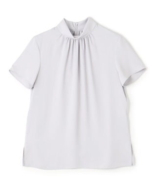 BEIGE， EVA / ハイネックハーフスリーブブラウス Ice Blue