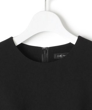 23区 L 【APPLAUDIR】クリアジョーゼット ドットチュールコンビ ドレス ブラック系