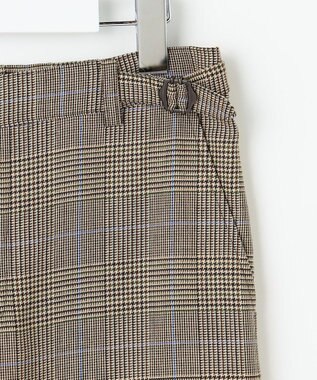 J.PRESS LADIES モナベールツイル チェック ワイド パンツ ブラウンチェック系