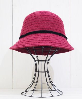 石田製帽 ベルベットリボン ブルトン ワイン