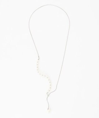 ANY SIS フェイクパールラリエット ネックレス シルバー