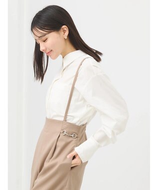 earth music&ecology パールボタンシャツ Off White