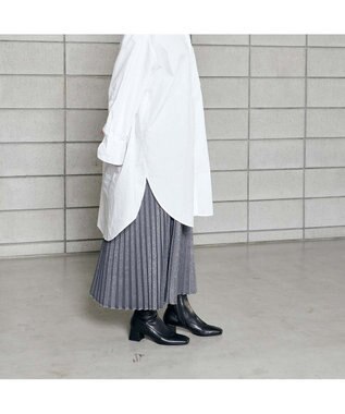 MODE ET JACOMO <MODE ET JACOMO>スクエアトゥストレッチショートブーツ ブラック