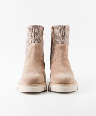 BONTRE 【イタリア製/本革】【LucaGrossi/ルカグロッシ】サイドニットショートブーツ/K148T-VA ベージュ