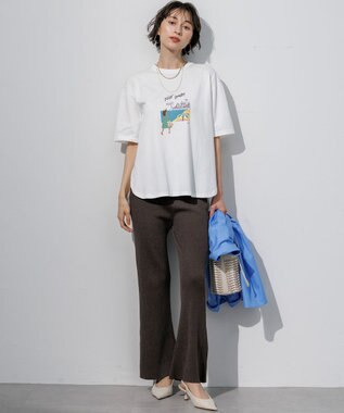 23区 L Lauren Rolwing コラボ グラフィックプリント リラクシー Tシャツ オフ
