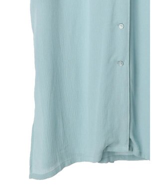 AMERICAN HOLIC 楊柳Ｗポケット開襟ワンピース Sax