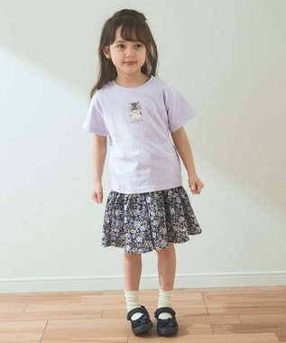 ANY KIDS オーガビッツアニマルサガラ刺繍Ｔシャツ サックスブルー×ハムスター