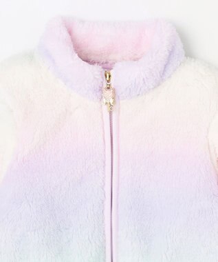 ANY KIDS 【ドッキング可能】ネコボアブルゾン ラベンダー×レインボー