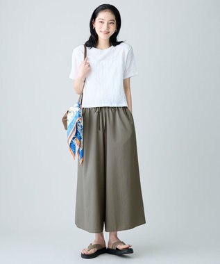 ANY 楽映えガウチョパンツ カーキ