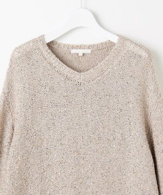 自由区 ラメノットスパングル ニット ベージュ