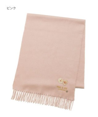 MOONBAT PAUL & JOE ACCESSOIRES クリザンテーム刺繍ムースタッチマフラー（パッケージ入り） ピンク