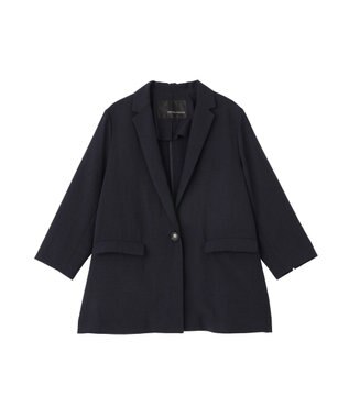 YECCA VECCA マシンウォッシャブルリネンライクジャケット Navy