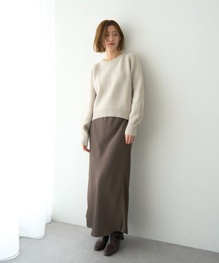 YECCA VECCA サテンフレアスカート Brown