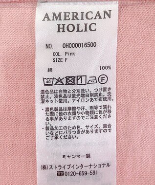 AMERICAN HOLIC ガーメントダイ加工無地Ｔシャツ Pink