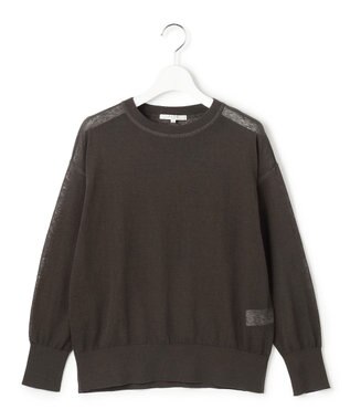 23区 L 【SLOW/一部店舗限定】シアー プルオーバー ニット ダークブラウン系