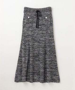 GRACE CONTINENTAL ネップツイードニットスカート ブラック