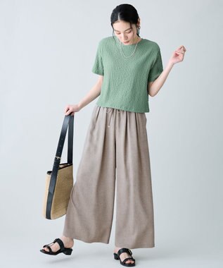 ANY テックリネンツイードパンツ（セットアップ着用可） ベージュ系