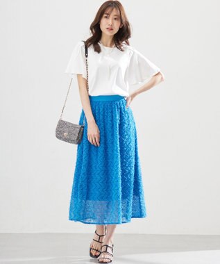 組曲 L フェザーチュール スカート ブルー系